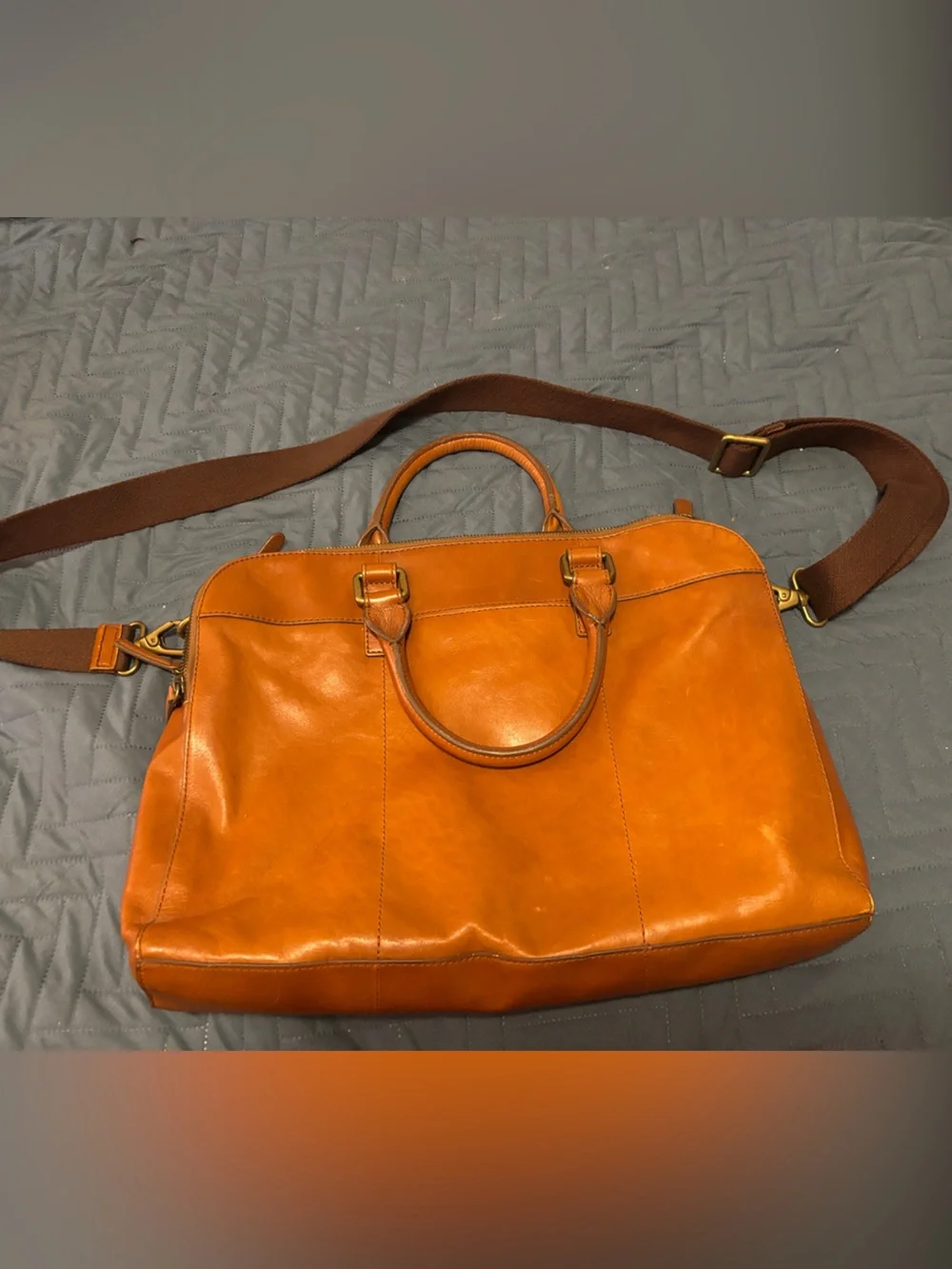 Fossil Leather Laptop Bag in light Brown